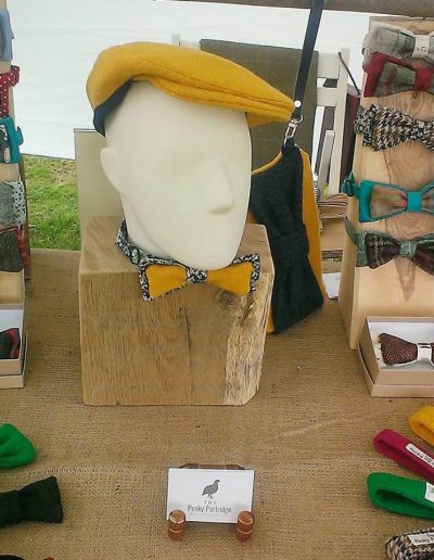 Tweed accessories on display